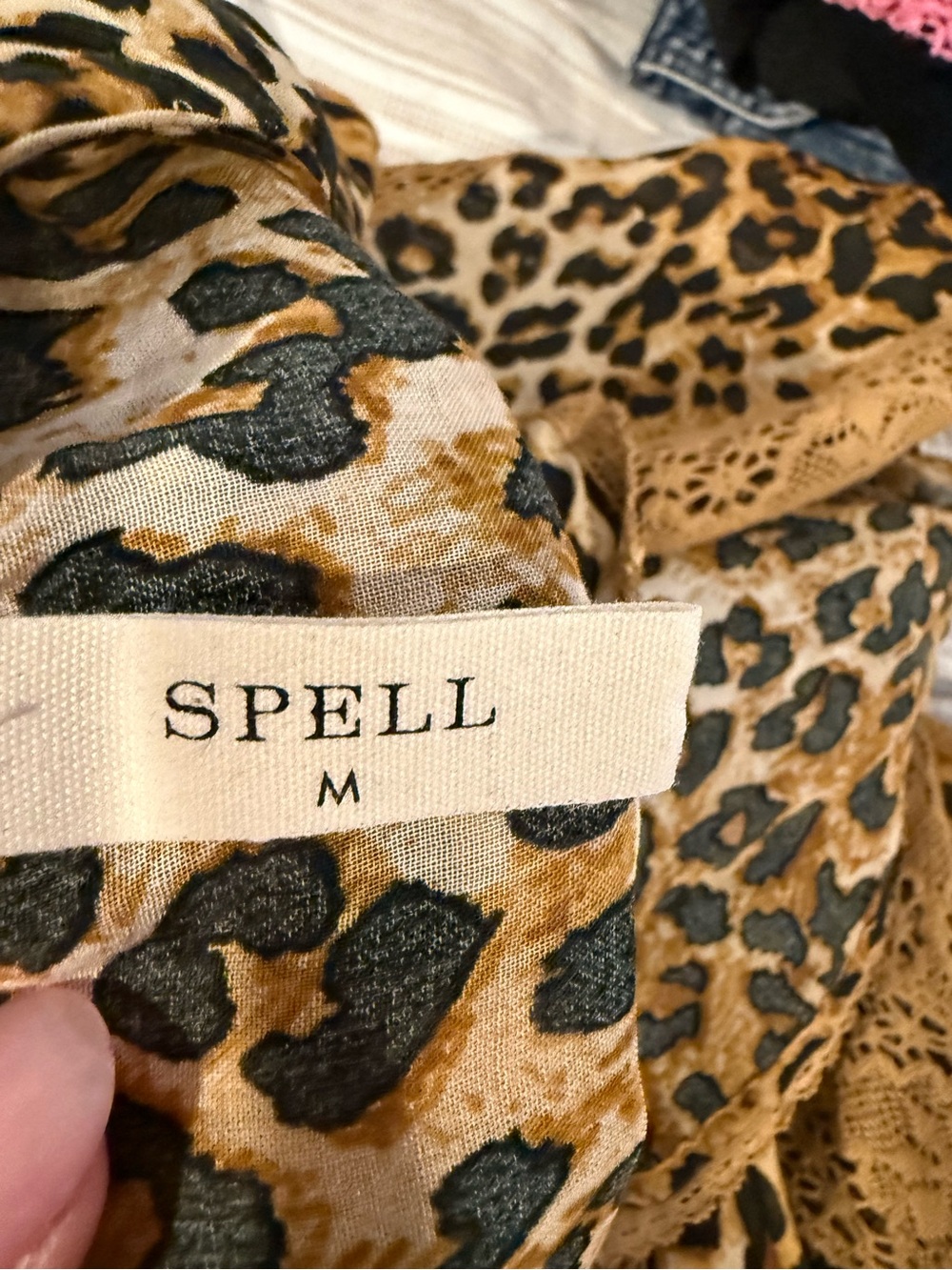 Spell Leopard Ruffle Blouse in Tan and Black - Picture 3 of 3